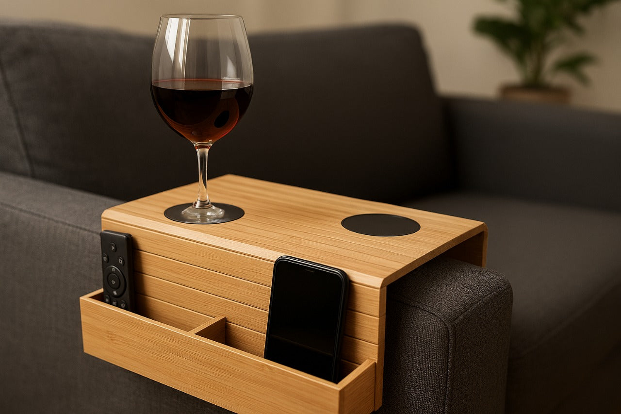Bamboo Couch Armrest Holder