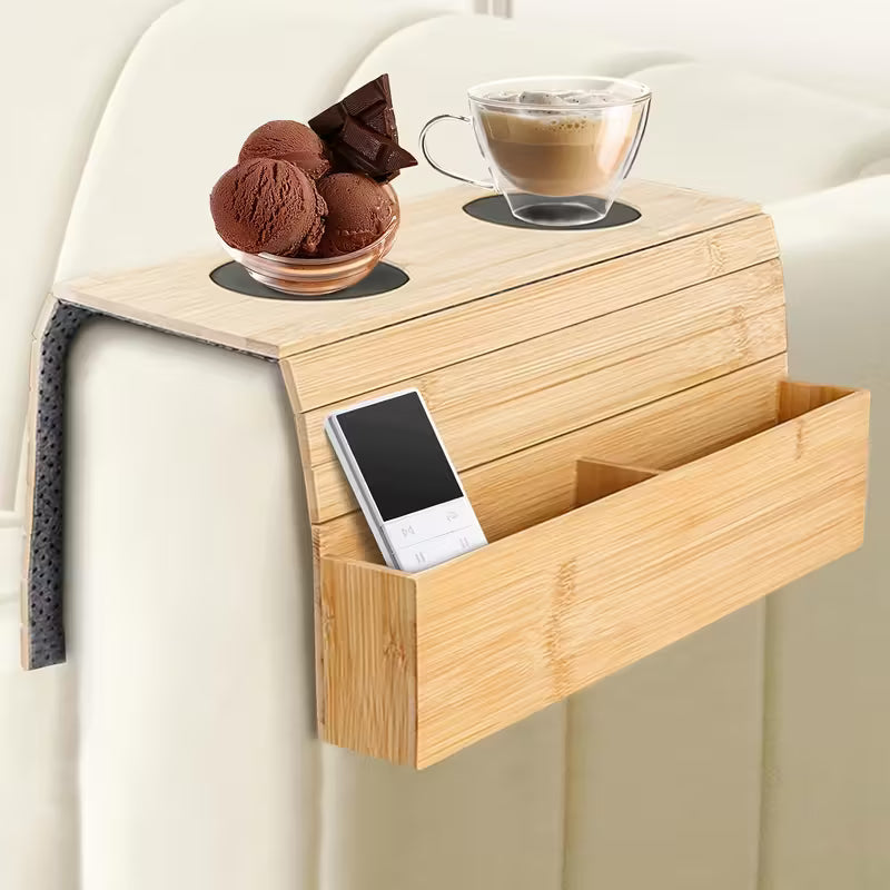 Bamboo Couch Armrest Holder
