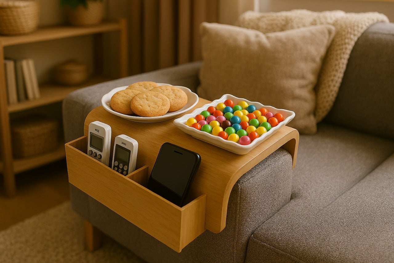 Bamboo Couch Armrest Holder